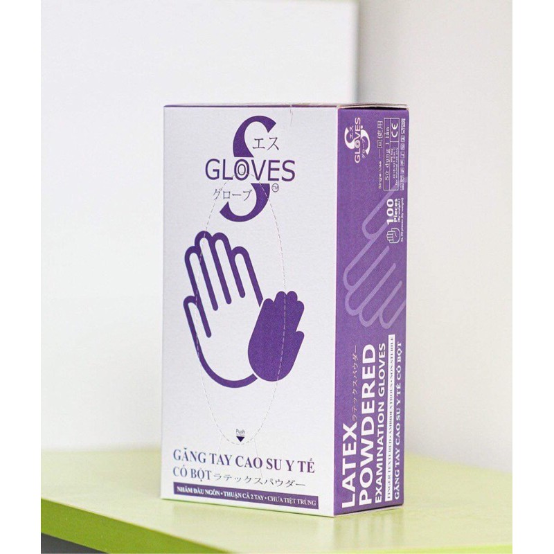 Găng tay y tế Latex có bột (Hộp 100 cai)