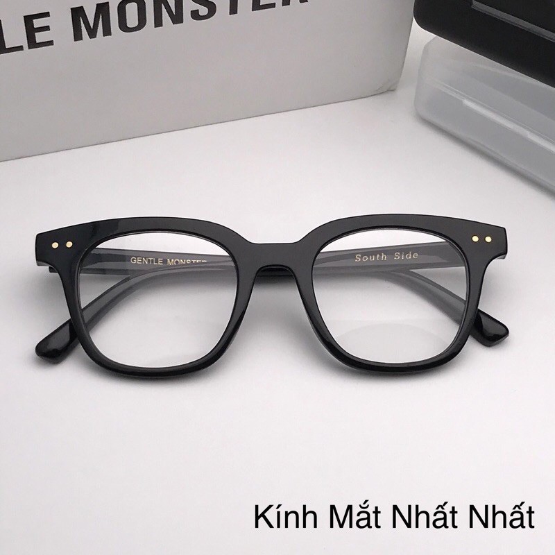 Gọng kính chữ V cho nam nữ, Kính mắt vuông hai chấm thời trang Hàn Quốc nhiều màu sắc FERADO ( tặng kèm hộp đựng kính )