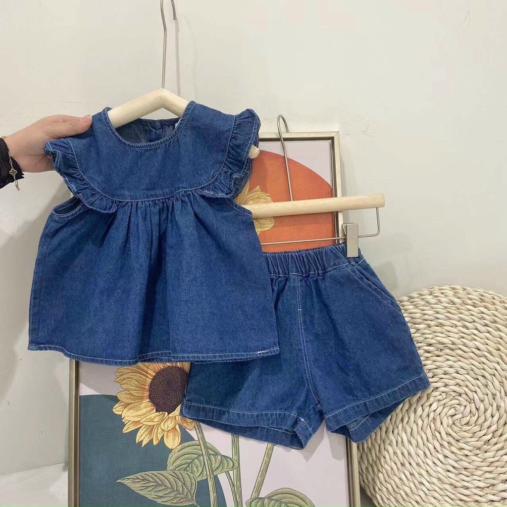 B280- SET BÒ ÁO BABYDOLL QUẦN ĐÙI BÉ GÁI