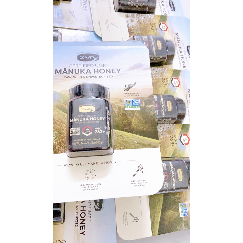 Mật ong Manuka của hãng Comvita UMF 10+  500gr date 09.2025 có vỉ nhựa