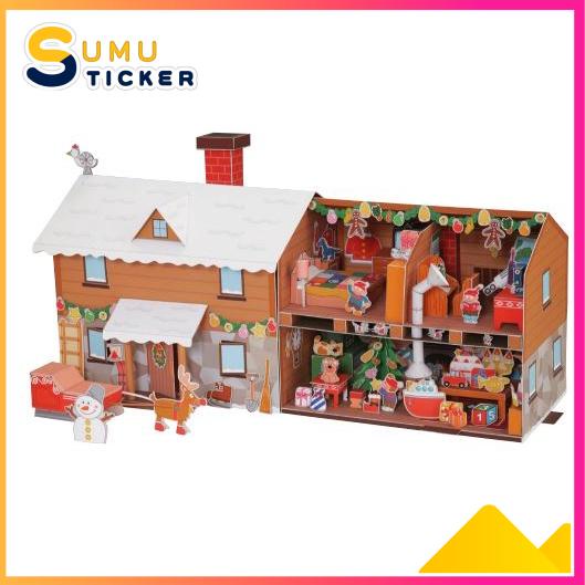 KIT Mô Hình Giấy Ngôi Nhà Ông Già Noel - Kích thước lớn - Santa Claus's House - Trang Trí Nhà Cửa