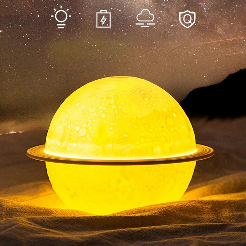 Máy tạo ẩm mặt trăng 3D / Máy khuếch tán hương thơm mặt trăng USB / 3 chế độ làm mờ / Máy làm ẩm không khí bằng tinh dầu / Máy tạo ẩm mặt trăng / Bộ sạc USB / 200ml