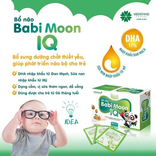 Bổ não Babi Moon IQ - Bổ sung taurine cholin, dha cho não hỗ trợ tốt cho não bộ - giúp trẻ thông minh