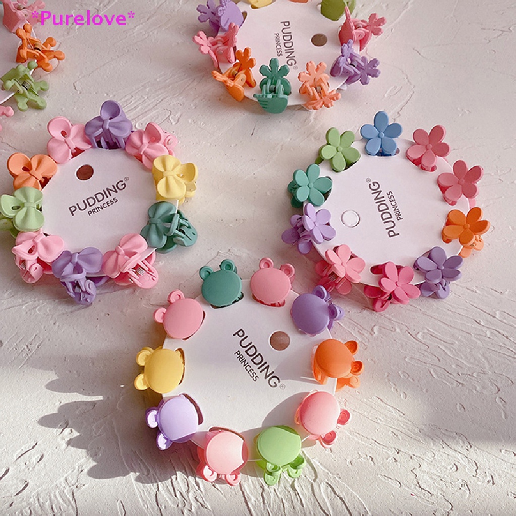 Set 10 Kẹp Tóc Hình Ngôi Sao / Bông Hoa Nhiều Màu Sắc Dễ Thương Cho Bé Gái Mới