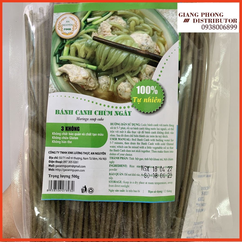 Bánh canh Chùm ngây An Nguyên 500g - 100% tự nhiên - Không chất bảo quản, tạo màu, không chứa Gluten, không hàn the