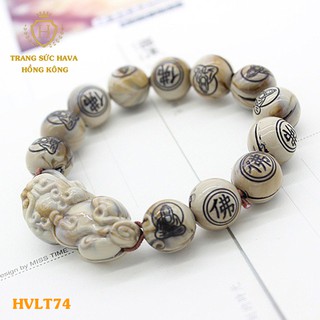 Lắc tay tay, vòng tay nữ tỳ hưu màu nâu 12 ly - trang sức hava hong kong - hvlt74