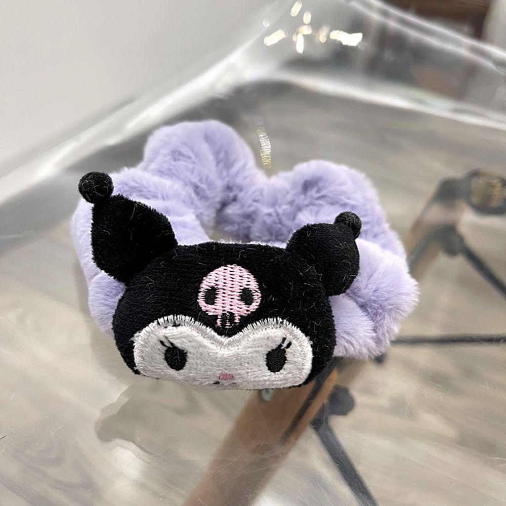 Dây buộc tóc co giãn bằng lông nhung hình nhân vật hoạt hình Kuromi ngọt ngào dễ thương phong cách Hàn Quốc cho nữ