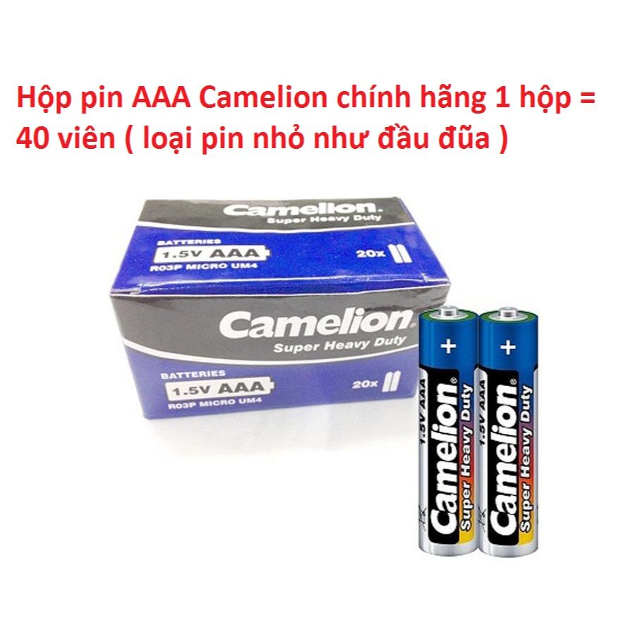 Hộp pin tiểu AAA Camelion 40 viên chính hãng ( pin nhỏ như đầu đũa )dung lượng pin bền bỉ và sử dụng được lâu