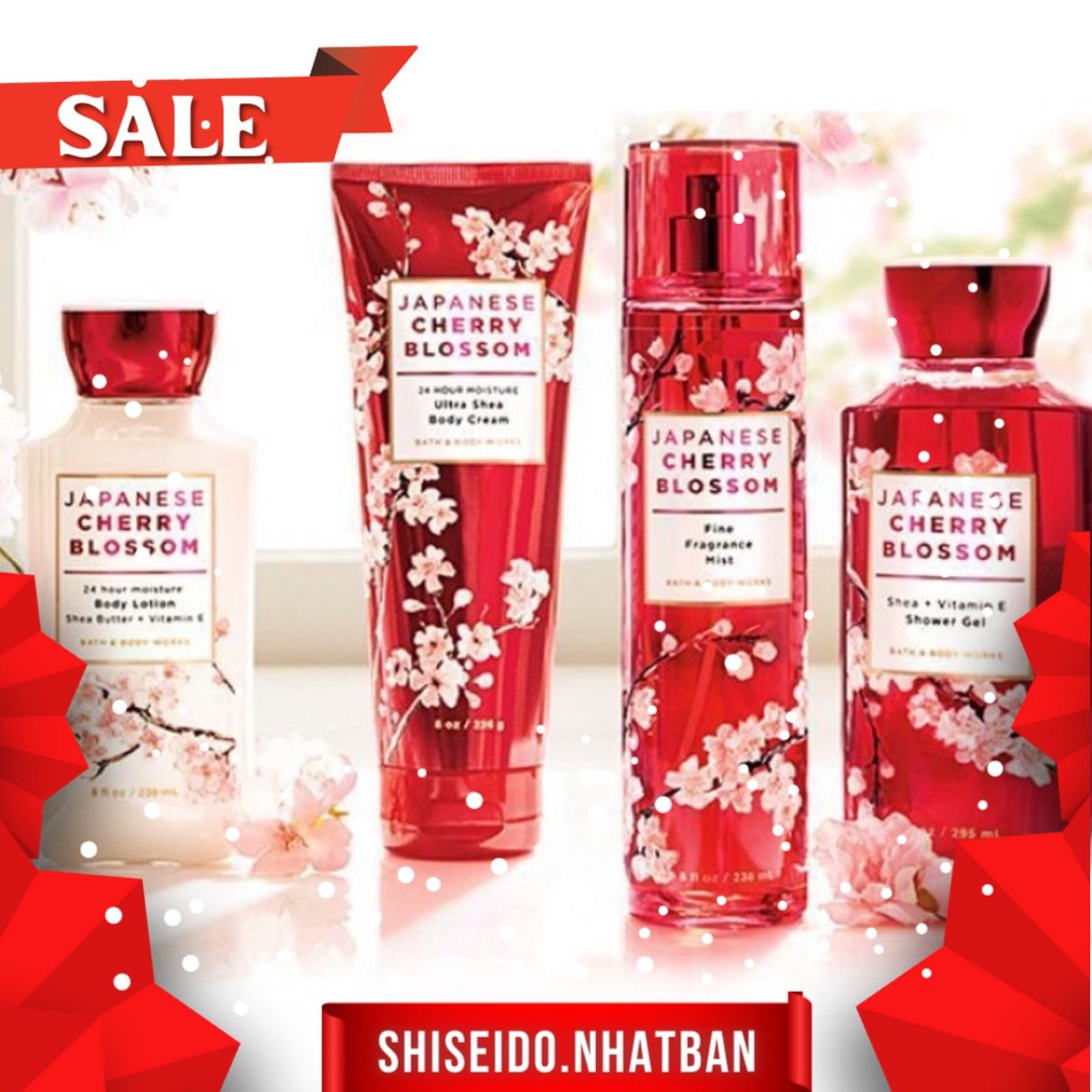 ☘️☘️ Shiseido.nhatban🔥 Sữa Dưỡng Thể Bath Body Works Japanese Cherry Blossom Body Lotion 236ml 🔥