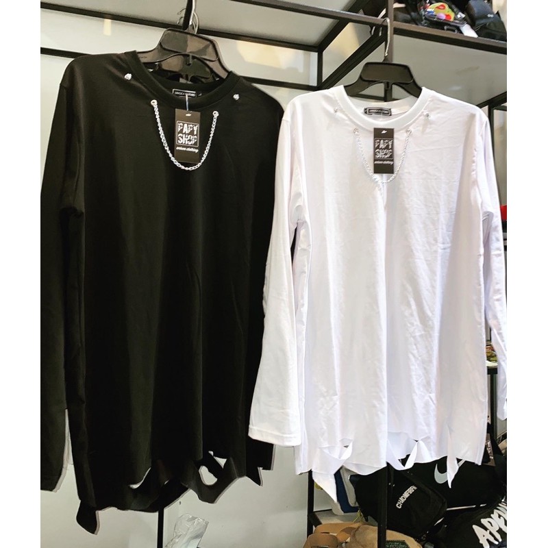 Tay dài rách Unisex kèm chain xích ( có video) | BigBuy360 - bigbuy360.vn