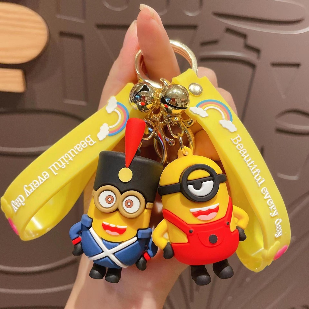 Móc Khóa Hình Minions Kevin / Stuart / Bob Bằng Silicone