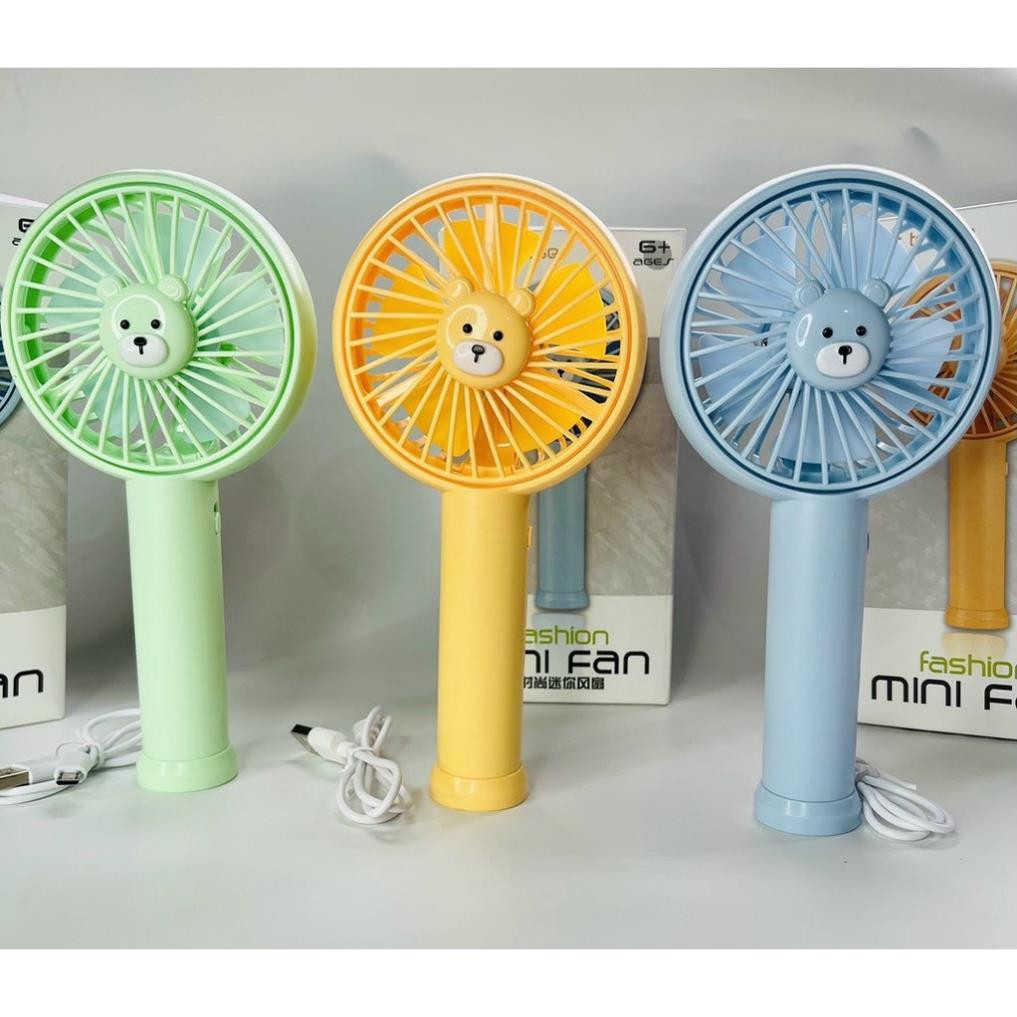 [Mã ELHA22 giảm 5% đơn 300K] Quạt tích điện mini hình gấu PQ-310 bản nâng cấp điều chỉnh được hướng gió