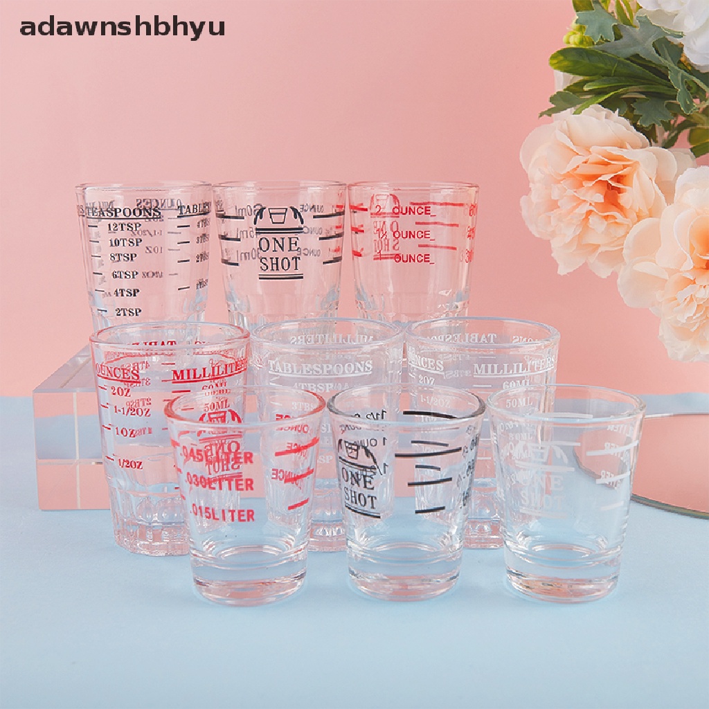 [adawnshbhyu] Cốc Thủy Tinh Dày Đong Hình Ảnh ounce espresso