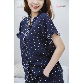 Bộ đồ ngủ lụa cát Trái Tim Xanh
