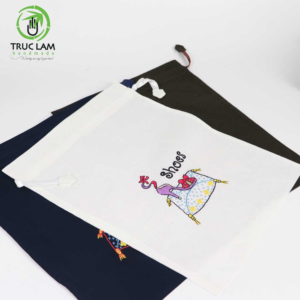 Túi Dây Rút Thời Trang Thêu Tay Họa Tiết Cô Gái Bikini Siêu Nhẹ - Trúc Lâm Handmade