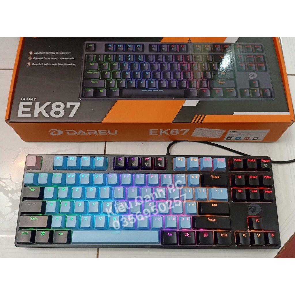 Bàn phím cơ DAREU EK880 led RGB bản Mix keycap Pbt nhiều màu - hàng chính hãng