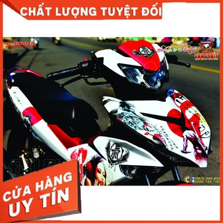 Tem Xe Exciter 150 Samurai Trắng Đỏ