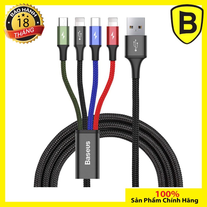 Cáp Sạc Truyền Dữ Liệu Tốc Độ Cao 4 in 1 Baseus - Hàng chính hãng giá rẻ nhất