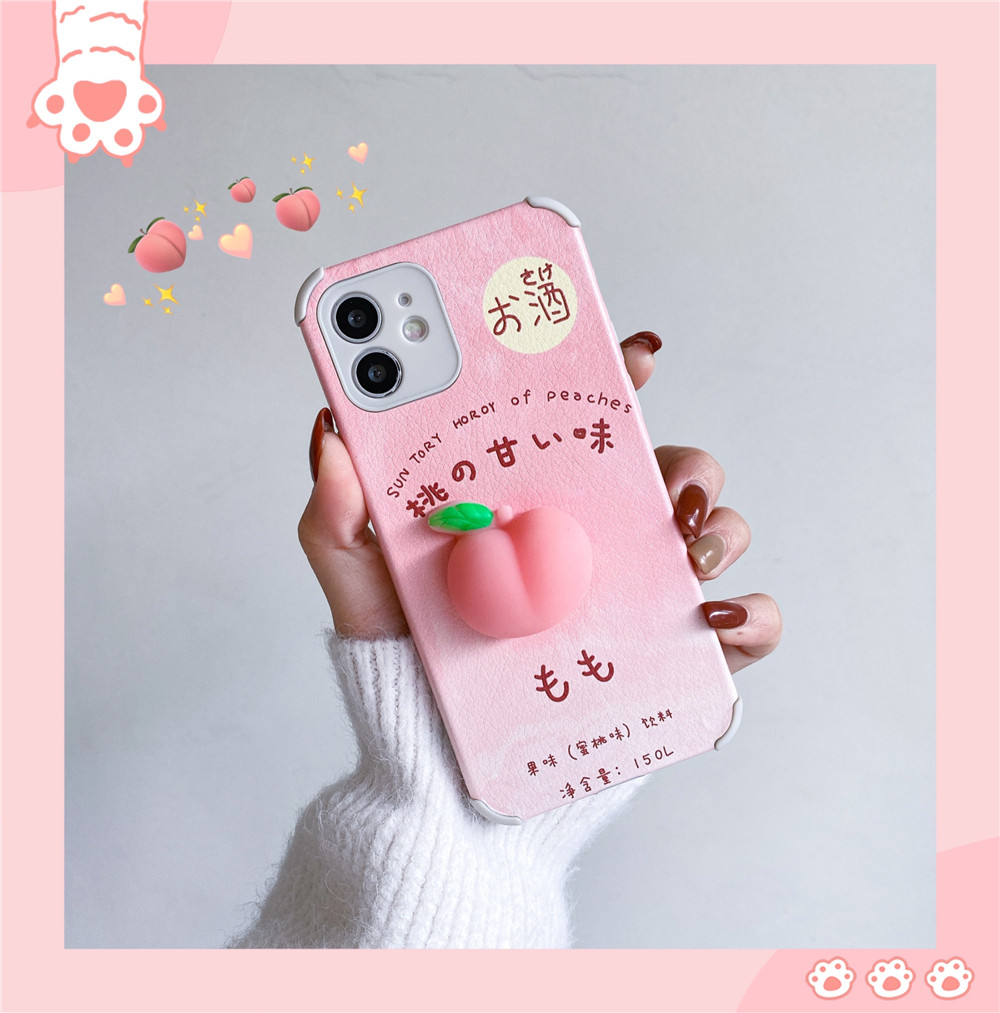 Ốp điện thoại da silicon mềm hình quả đào cho iPhone 6 / 6S / 7 / 8 Plus X XR Xs Max 11/12 Pro Max | BigBuy360 - bigbuy360.vn