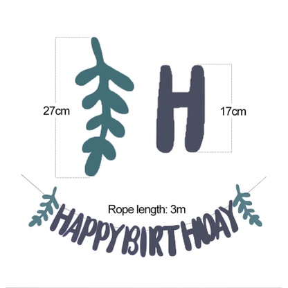 Dây Happy birthday lá giấy trang trí tiệc