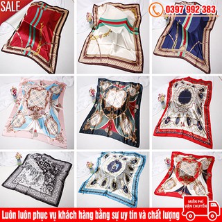 Khăn Turban Lụa Satin Quàng Cổ , Làm Áo Yếm , Đội Đầu , Buộc Túi Đa Năng Size 90x90 cm Hàn Quốc