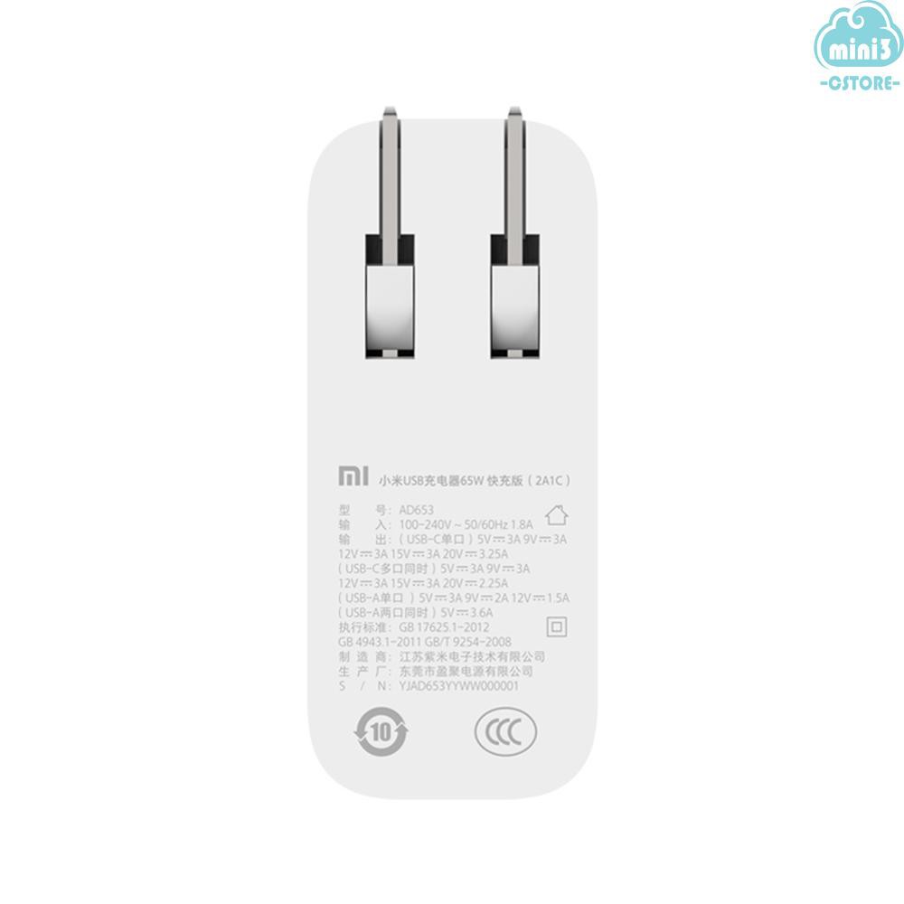 Cục Sạc Xiaomi Ad653 Usb Charger 2a1c 65w 40w 18w