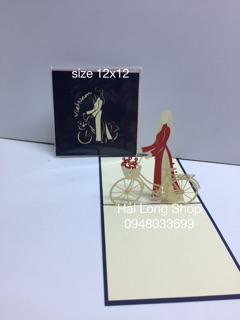 Cô gái dắt xe  2 - Girl  - Thiệp 3D ( VN )
