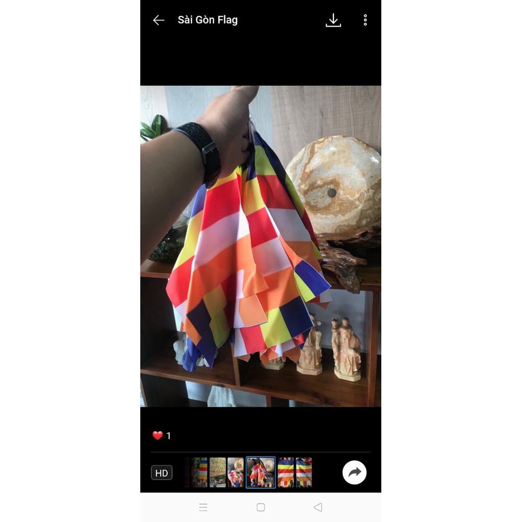 Cờ dây phật giáo in kỹ thuật số, kích thước 20x30cm