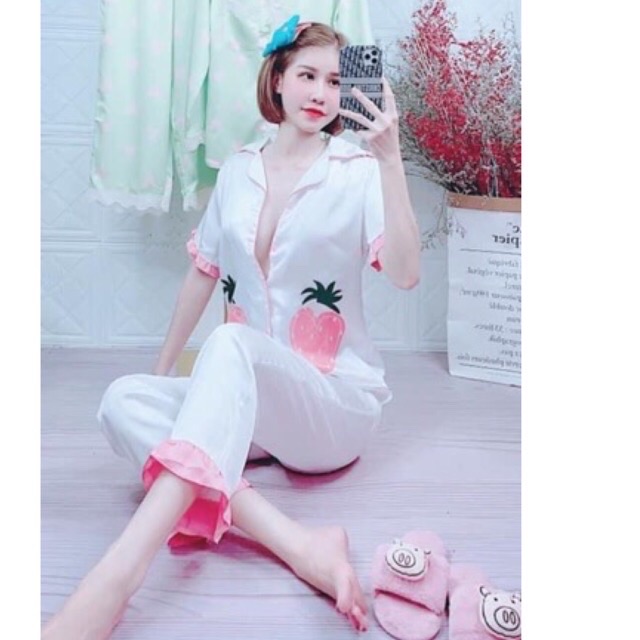 Bộ lụa  dâu satin cao cấp tay cộc | BigBuy360 - bigbuy360.vn