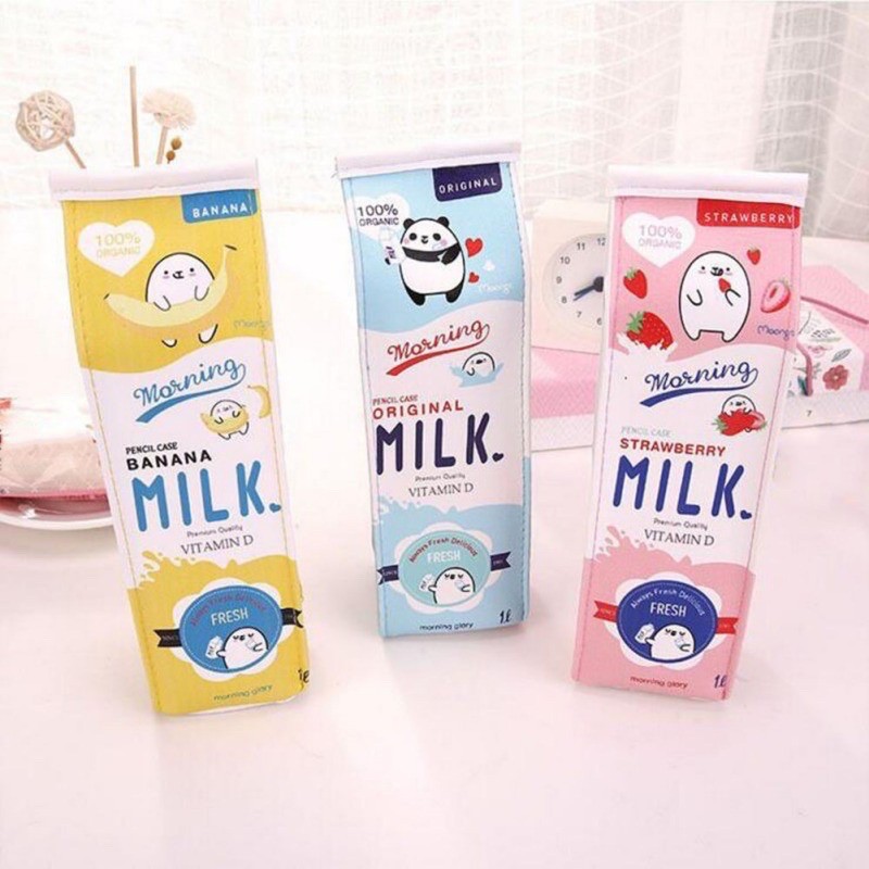 Túi bút hình hộp sữa milk dễ thương