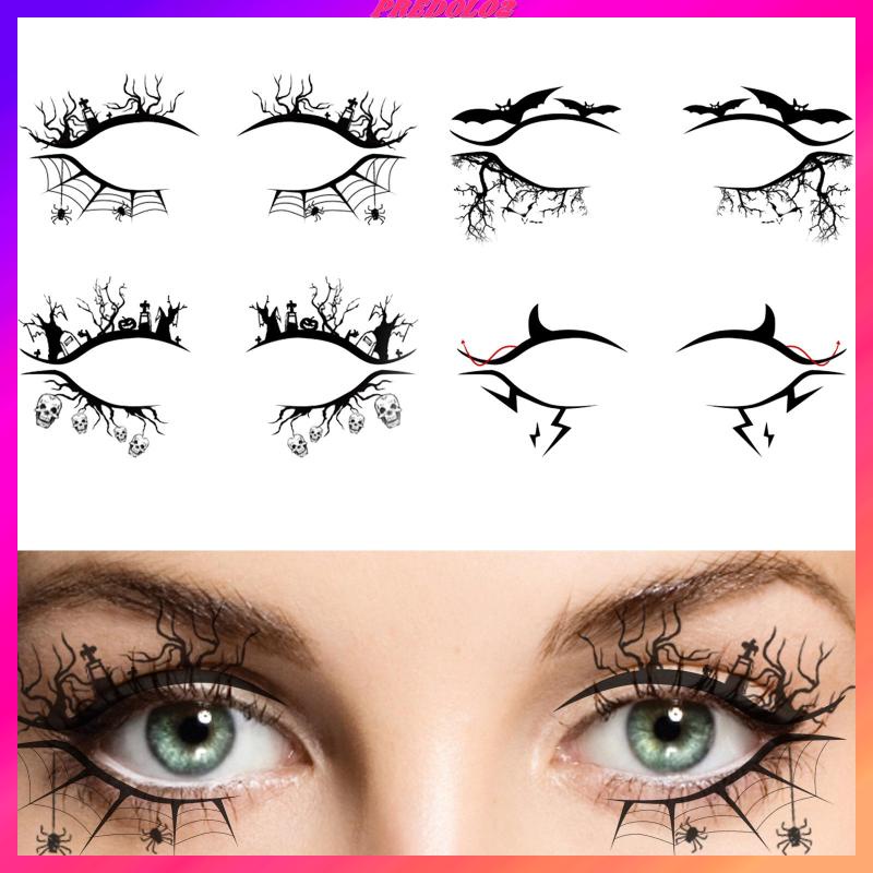 [Predolo2] Miếng Dán Kẻ Mắt Bằng Ren Trang Trí Tiệc Halloween Chất Lượng Cao