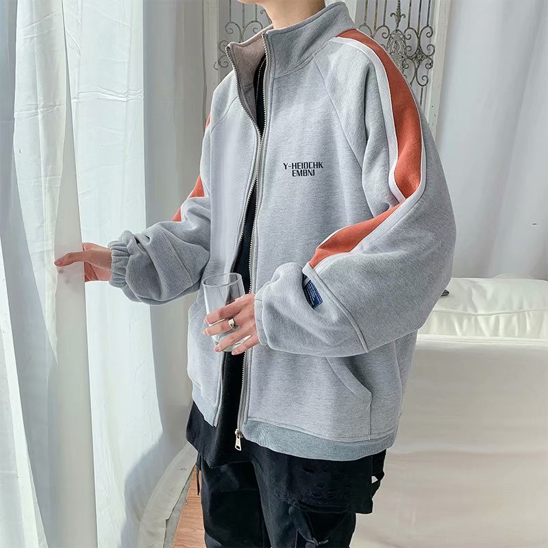 Áo khoác bóng chày dáng rộng phong cách Hip Hop Hàn Quốc mới cho nam