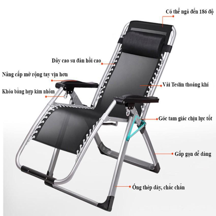 Ghế gấp văn phòng cao cấp [BH 1 NĂM], giường gấp đa năng tiện lợi 3IN1 - [TẶNG] Bịt mắt, khay đựng cốc, gối đầu êm ái | BigBuy360 - bigbuy360.vn