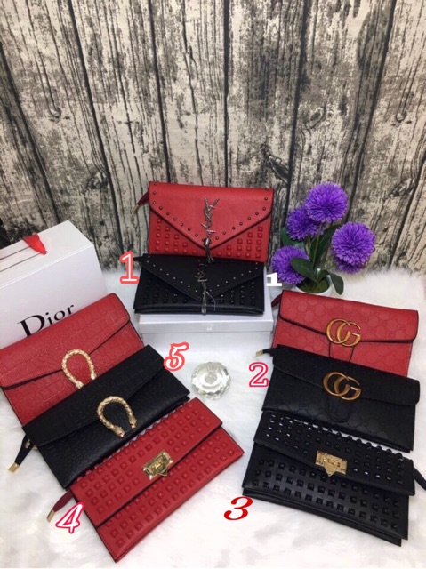 [Mã FAMAYWA2 giảm 10K đơn từ 50K] VÍ NỮ CẦM TAY DÁNG DÀI 2 NGĂN ĐÍNH ĐINH CÓ DÂY ĐEO CHÉO HT 93 | BigBuy360 - bigbuy360.vn