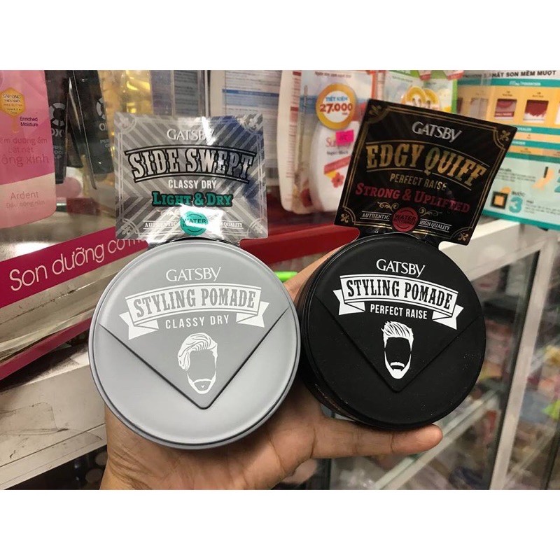 Pomade gốc nước vuốt tạo kiểu tóc Gatsby Styling Pomade Perfect Raise Hair Gel Waterbased 75g bóng giữ nếp hương hoa quả