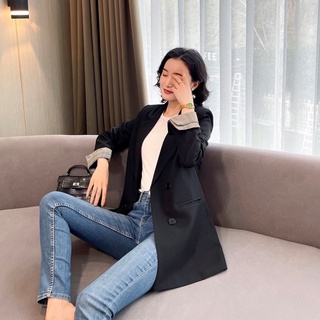 áo blazer tay kẻ