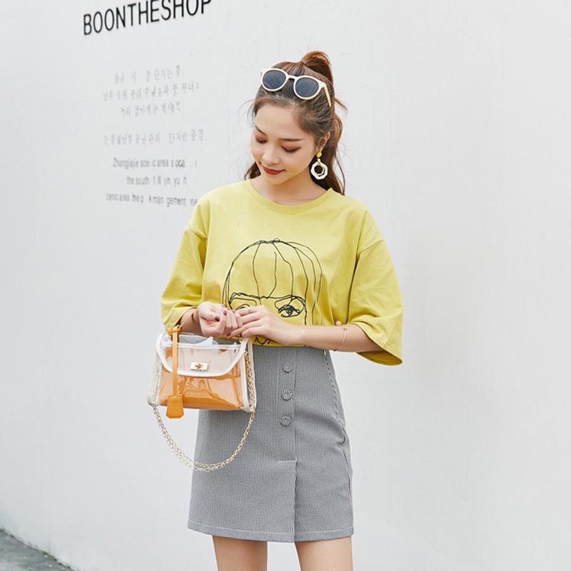 Túi Đeo Chéo Dáng Vuông Nhỏ Phong Cách Hàn Quốc Đơn Giản Thời Trang Cho Nữ