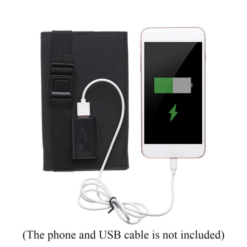 Tấm Pin Năng Lượng Mặt Trời 5V USB 100W Gấp Gọn Linh Hoạt Cho Điện Thoại