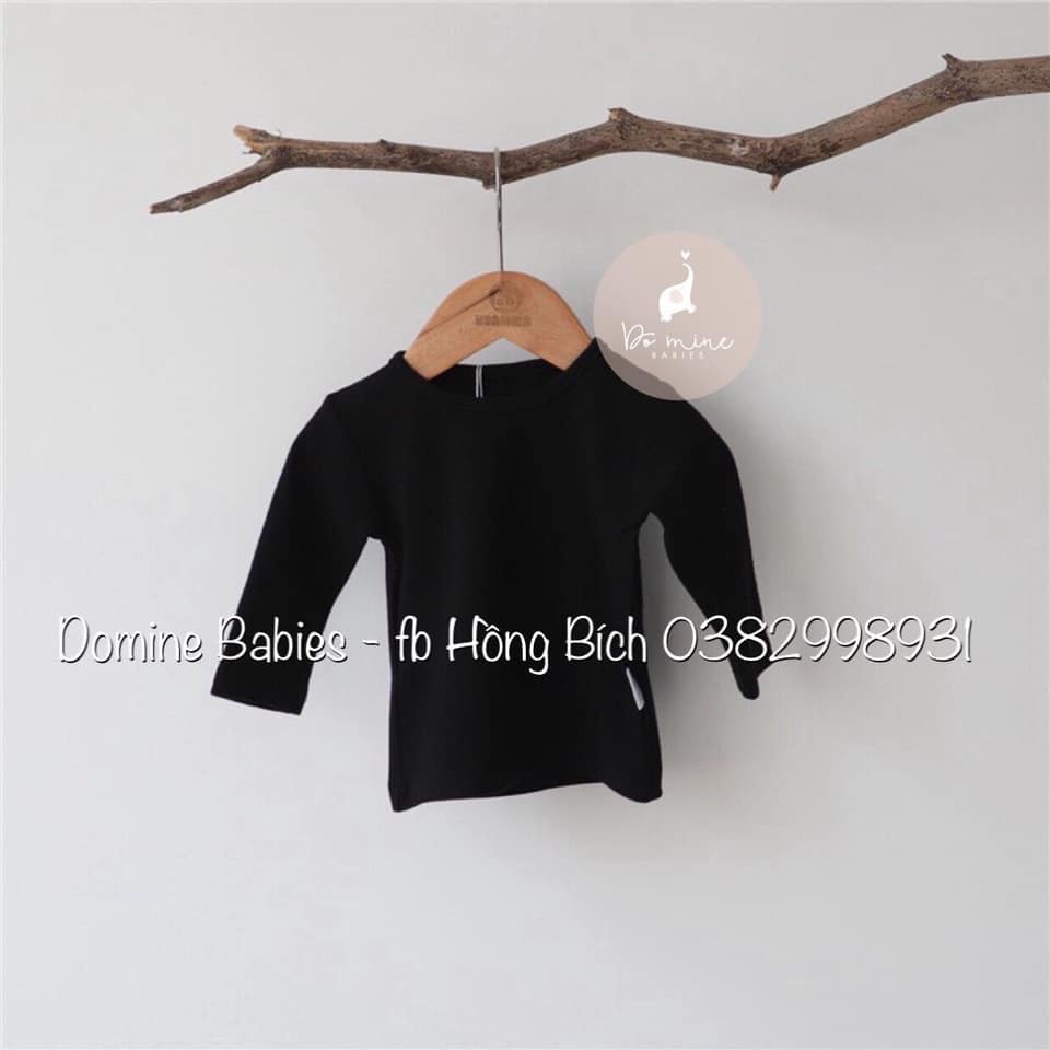 Áo thu đông cho bé gái bé trai sơ sinh từ 3tháng -1tuổi  5 -13kg tông trơn giữ nhiệt mùa đồng co giãn thoải mái