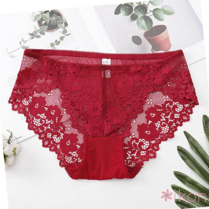 Quần lót cotton phối ren giấu đường may thời trang