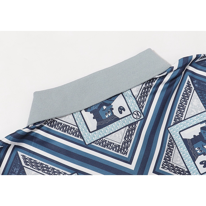 D &amp; Hoặc Áo Sơ Mi In Họa Tiết Kim Cương Khung Ảnh Thấp Thời Trang Mùa Hè Giản Dị