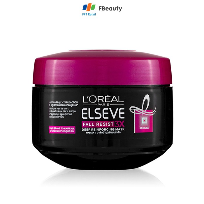 Kem Ủ ngăn gãy rụng tóc L'Oreal Paris Elseve Fall Resist 3X Mask 200ml