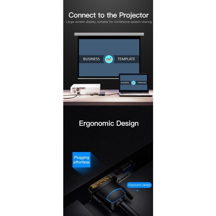 VENTION Thiết bị chuyển đổi lỗ thông gió DVI MALE sang VGA | BigBuy360 - bigbuy360.vn