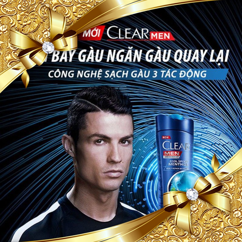 Dầu Gội CLEAR MEN Mát Lạnh Bạc Hà 630g +Tặng CLEAR MEN 140g{Mẫu mới}