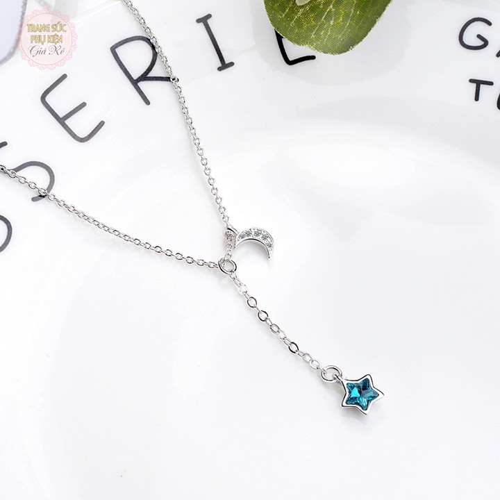 Dây chuyền nữ trăng sao nhỏ xinh cực cute, bạc ý S925, giá rẻ - DC88