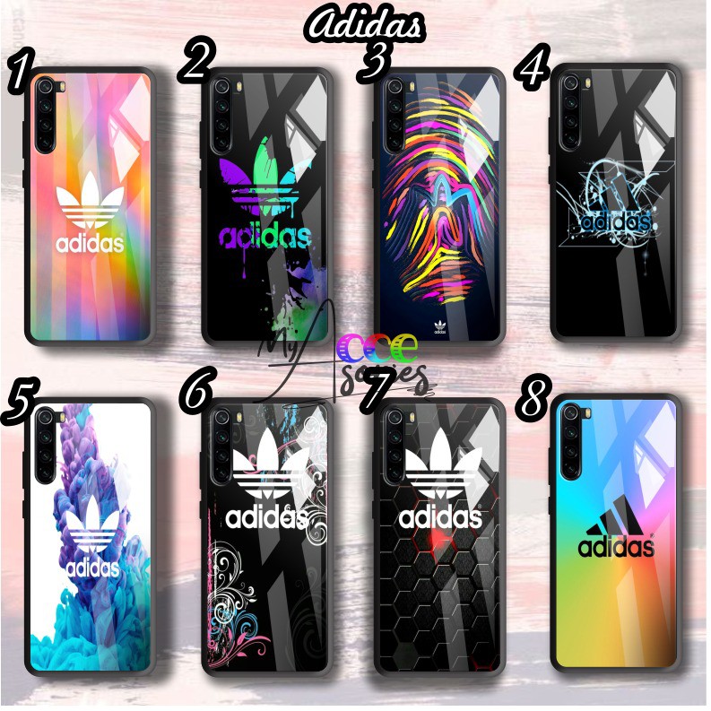 Lưng Ốp Điện Thoại Mặt Kính Họa Tiết Adidas Cho Xiaomi Redmi 3 4a 5a 6 6a 7 7a 8 8a Pro 9 9a Note 3 4 5 6 7 8 9 10 Pro My2377