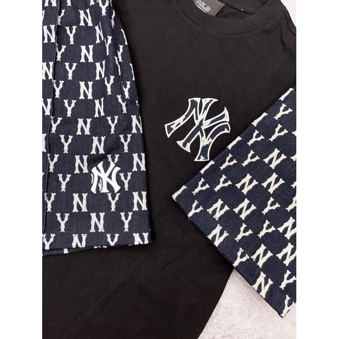 (HÀNG XUẤT XỊN) Áo &amp; Quần 2049 M/L/B TEE X Jean Made in V//N full-tag-code  SIZE S M L  2 màu đen/ xanh đen phối Jean