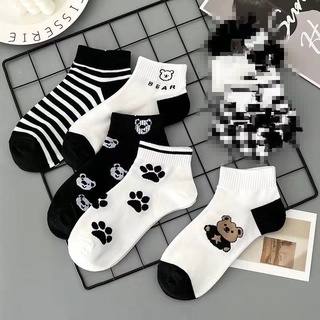 Vớ gấu trắng đen (set 5 đôi)