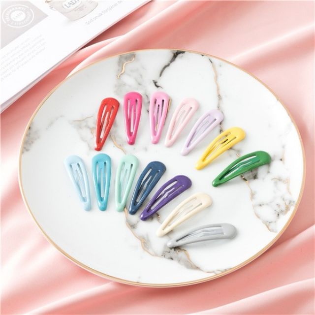 SET 2 KẸP BẤM TÓC SƠN BÓNG ĐỦ MÀU