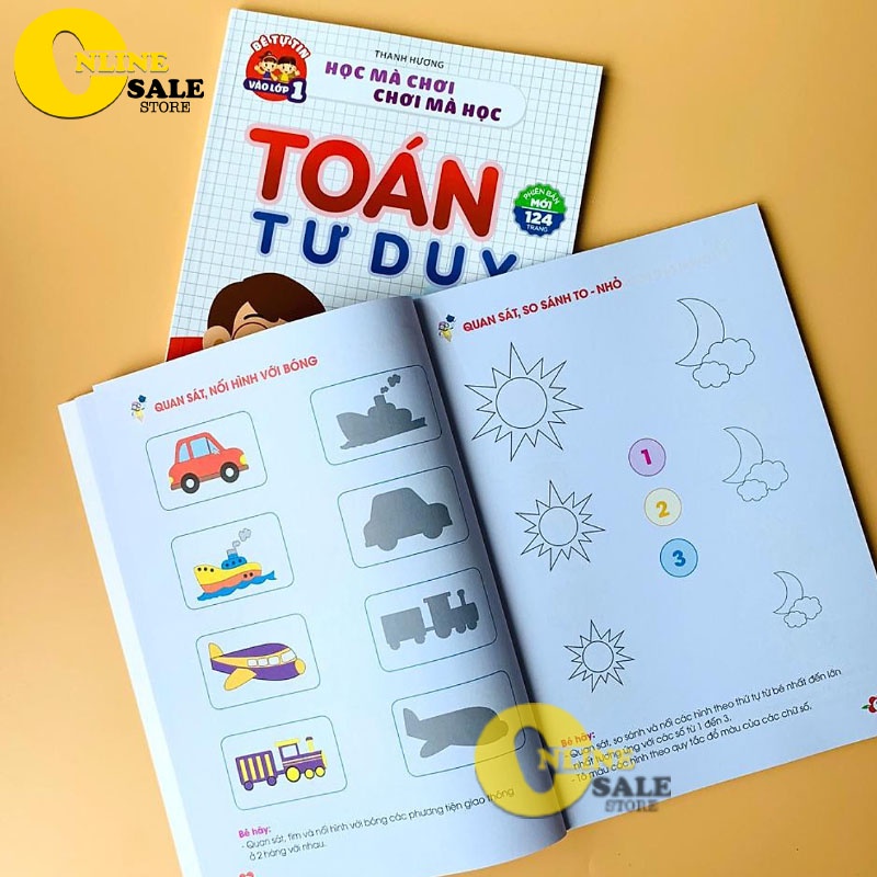 Toán tư duy dành cho bé từ 4-6 t uổi,Rèn luyện kỹ năng quan sát, so sánh 124 trang khổ to  kích thước 19x26.5cm